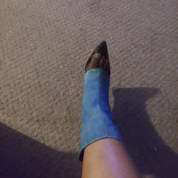 🆕 Inventory Denim/Mesh Ankle Boots - Picture 2 of 12